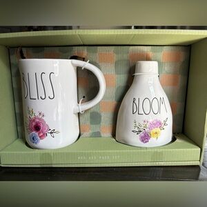 Rae Dunn Bliss & Bloom Floral Mug and Vase Set - White